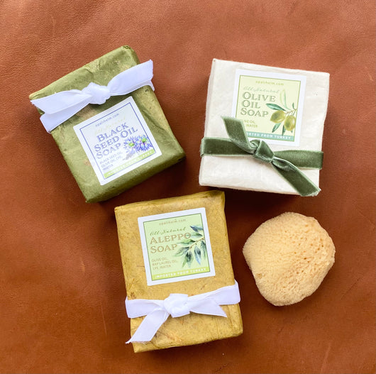 Bath Bundle: Olive Oil Soap + Natural Sea Sponge