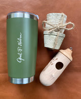 $45 Garden Bundle: Petite Terracotta Pot Trio + Hummingbird House + Opal Tumbler