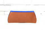 [Electric Bluebonnet Suede/Saddle Tan] Pommel Clutch back view