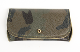 [Camo] Pretty Pocket. A multipurpose leather pocket with gold button closure perfect for ID, credit cards, cash, key fob, etc.