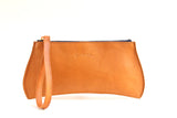 [Saddle Tan/Navy Suede] Pommel Wristlet