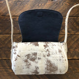 [Cowhide J] Crossbody open with navy suede
