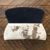 [Cowhide A] Pommel Clutch open with navy suede
